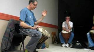 How to play djembe - Basic binary accompaniment - level: very easy