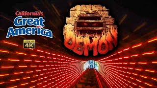 2022 Demon Roller Coaster On Ride Front Seat 4K POV California's Great America