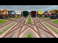8 INDIAN TRAIN CROSSING 3D Train Journey At Bumpy Railroad | Indian Express train videos | train sim