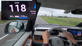Volkswagen ID.Buzz doing 0-100 km/h flatout
