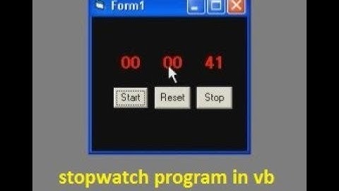 stopwatch program in vb (visual basic 6.0)