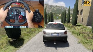 BeamNG Drive - Peugeot 206 Country Road Driving [Logitech G29 Steering Wheel Cam 4K] screenshot 1