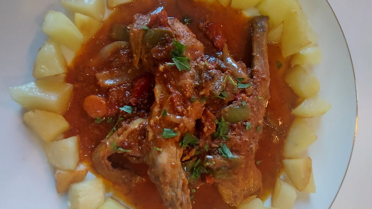 Como hacer conejo 🐰 con tomate 🍅 en olla rápida, bueno buenísimo, prueba de hacerlo.