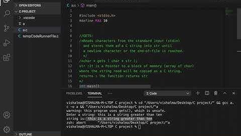 Use of gets() function to get strings as user input in C