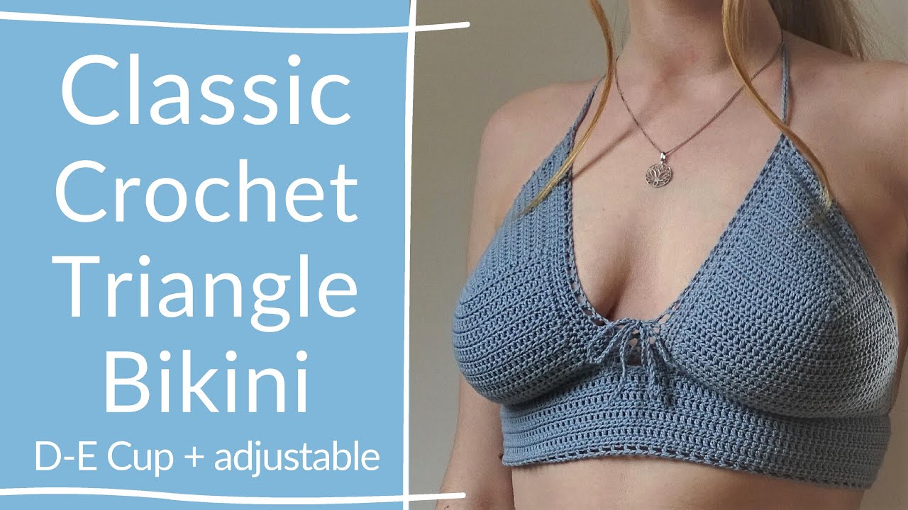 Simple Crochet Bikini Top  Bigger Bust Plus Size Adjustable 