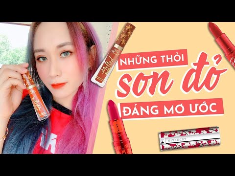 [ENGSUB] RED LIMITED COLLECTION | SWATCH GIVENCHY, MAC, TOO FACED LIPSTICK | HƯƠNG WITCH REVIEW