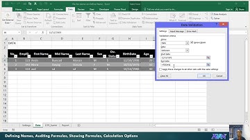 MS Excel - Formulas Tab: Define Name, Formula Audit, Calculation Options #026
