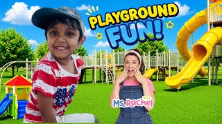Ms Rachel toddler learning | Learning at an Outdoor Playground #msrachel #toddlerlearning #kidssong