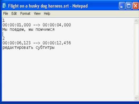 Субтитры. Создание, редактирование и сохранение .SRT файла.