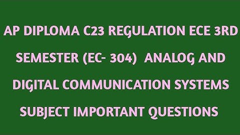 || AP DIPLOMA C23 REGULATION ECE 3RD SEMESTER (EC- 304) ADCS SUBJECT IMPORTANT QUESTIONS ||