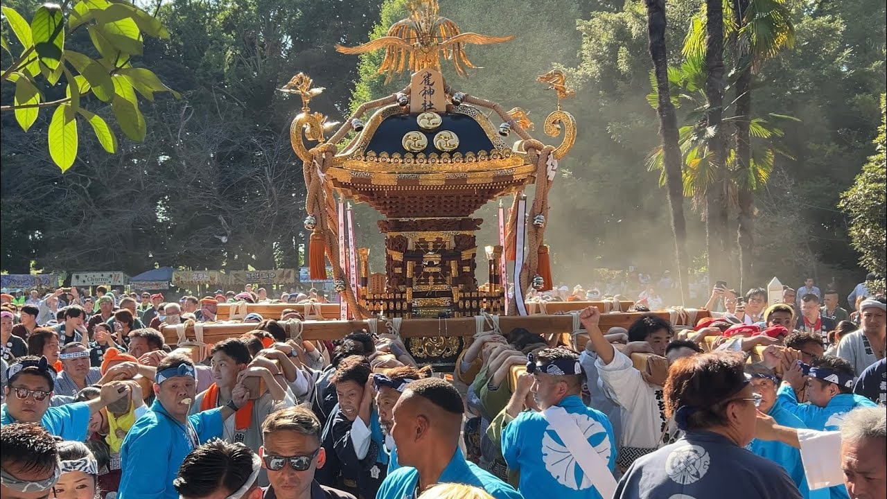 【宮出しノーカット！】令和７年　雀神社　例大祭　古河市民号(大神輿)渡御　木遣り〜宮出し・落合商店前着輿