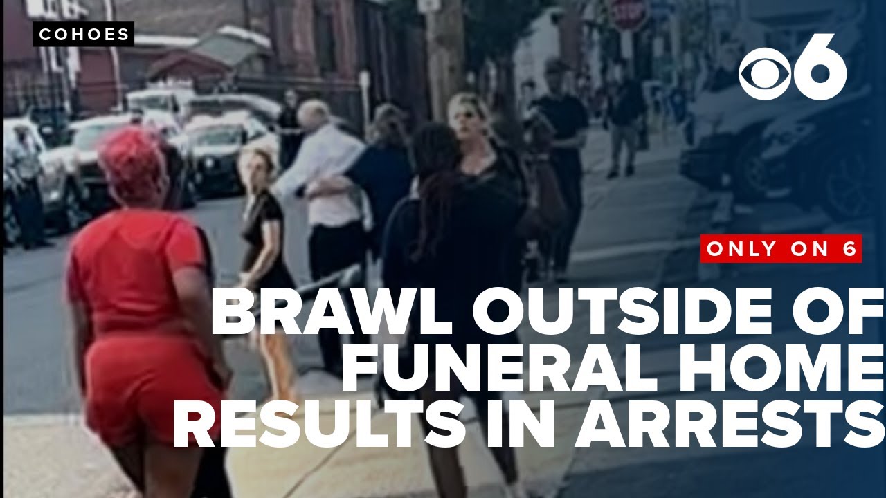 WARNING Massive fight breaks out in front of a funeral home YouTube