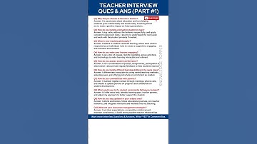 Teacher Interview Questions and Answers | Teaching interview Questions and  Answers