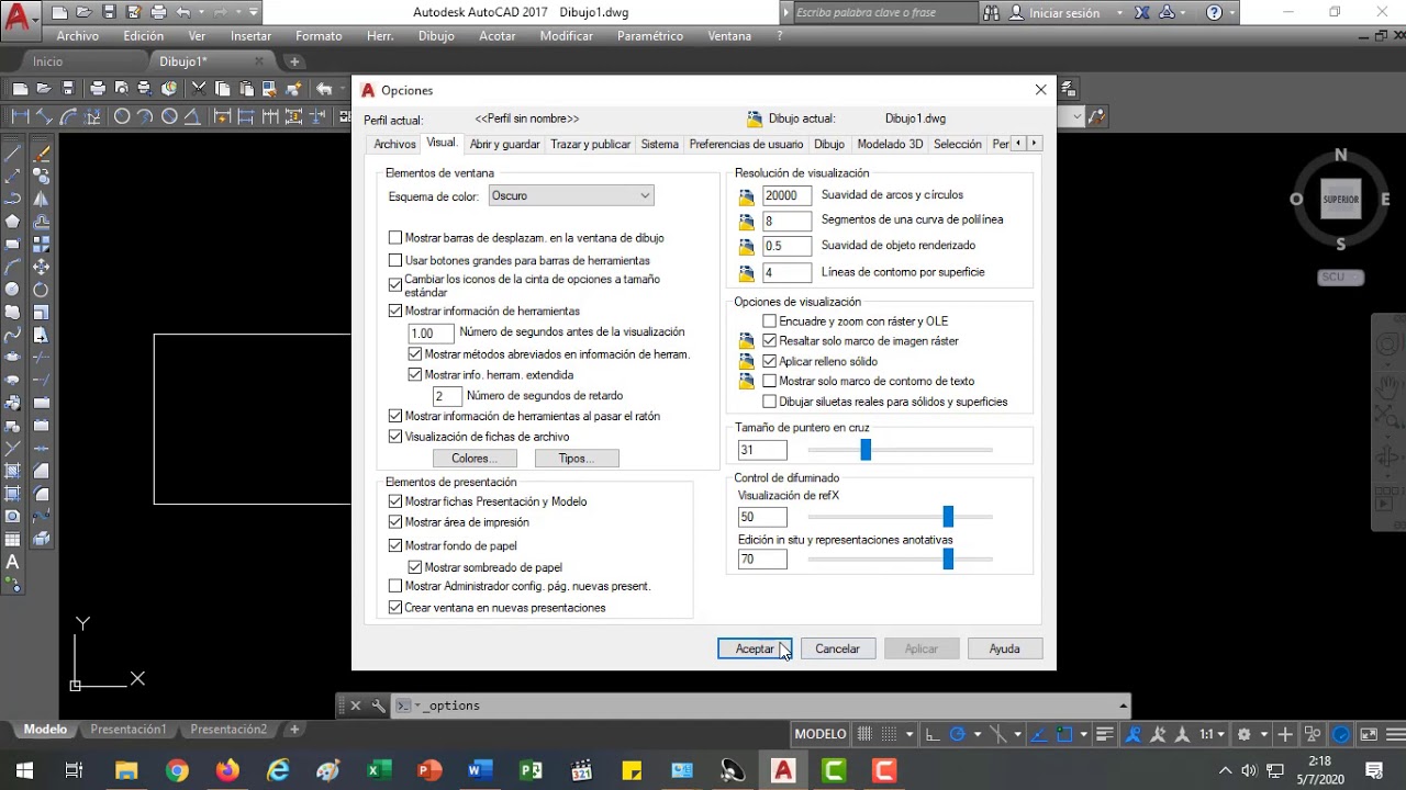 VIDEO9 AUTOCAD OPCIONES GENERALES DE CONFIGURACION - YouTube