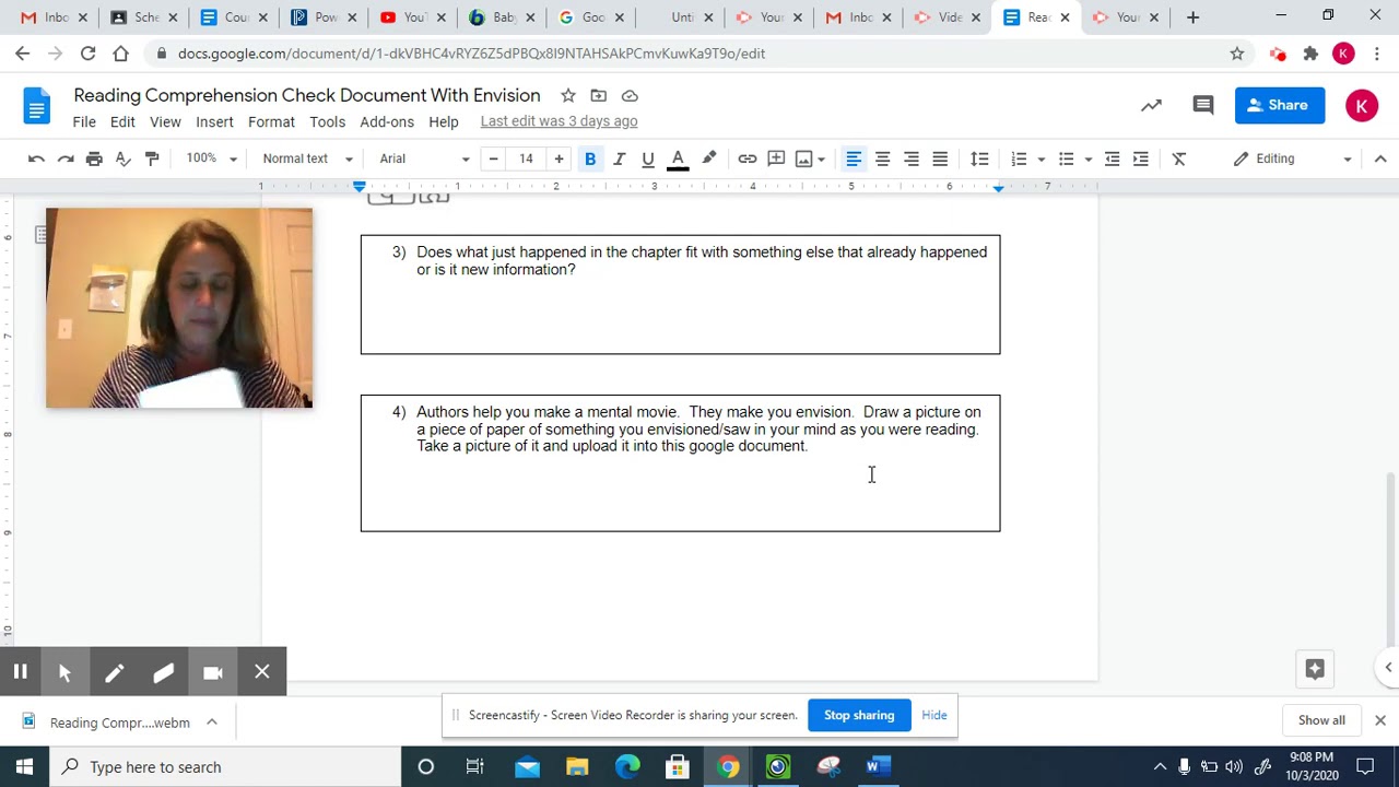 Readers Give Themselves A Comprehension Check with Envisioning