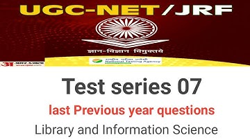 UGC NTA NET Library and Information science test series 07 by Vipin Bangar