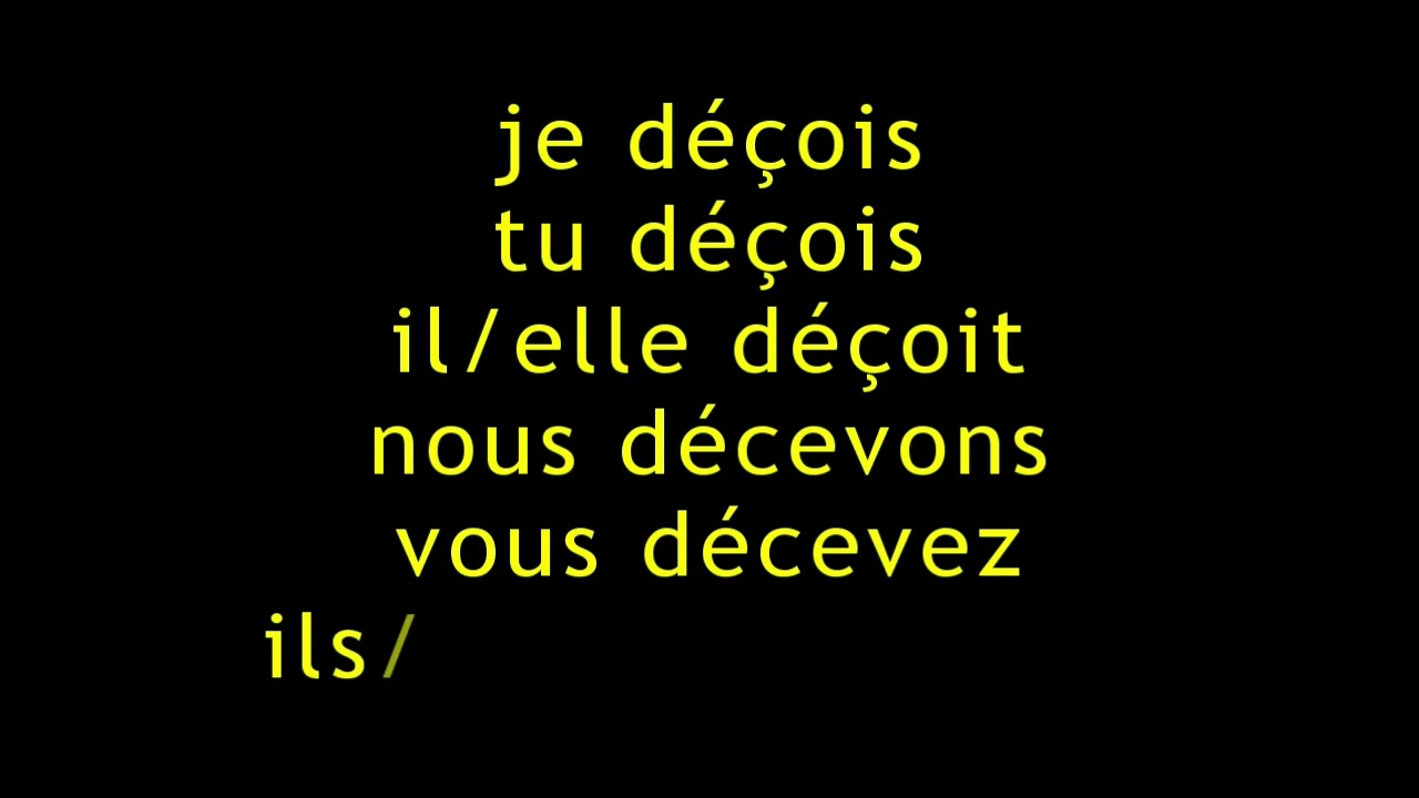 Le Verbe Apercevoir Au Présent De L indicatif
