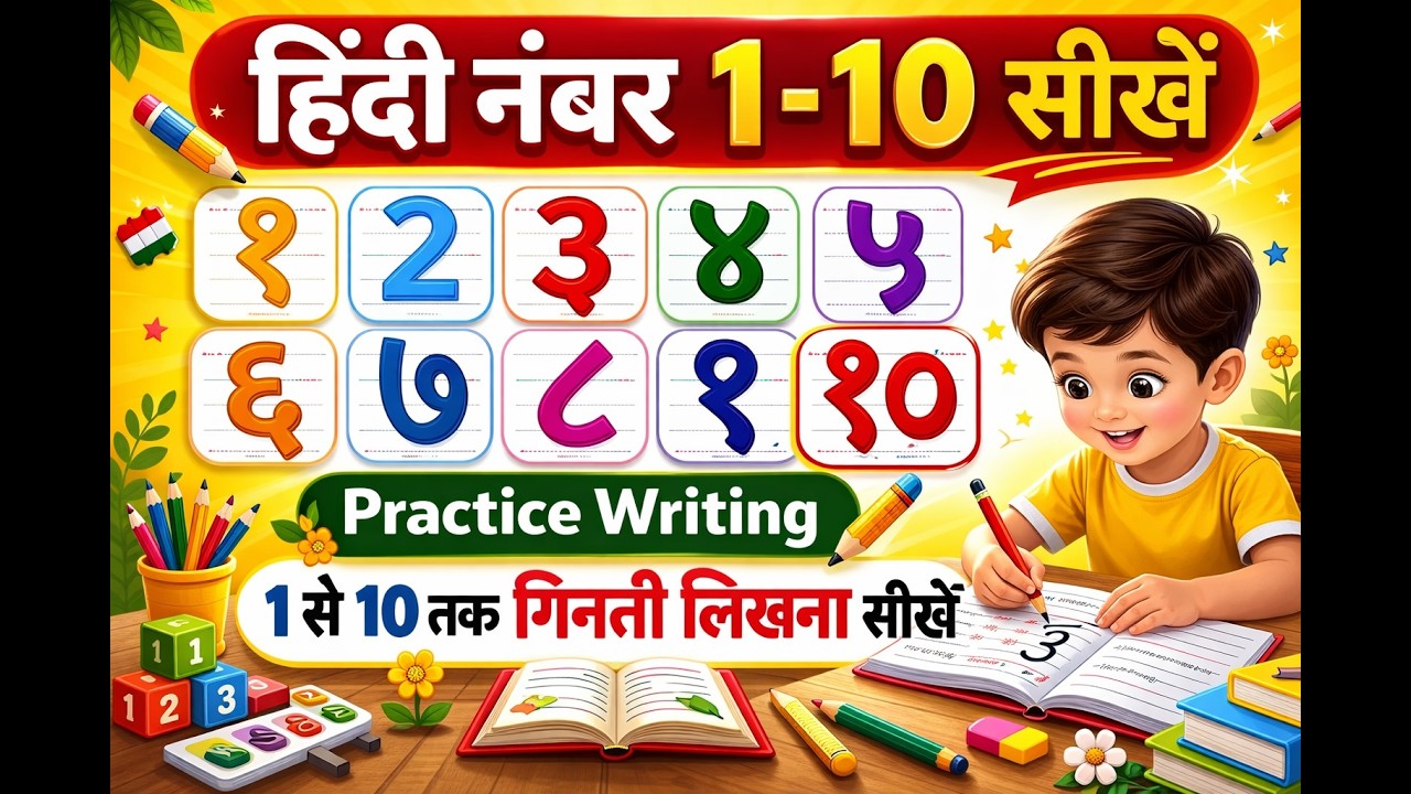 Learn Hindi Numbers 1-10 || हिंदी नंबर १ से १० || १ से १० तक संख्या हिंदी में लिखना सीखें ||