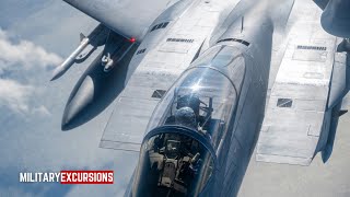 F-15C Eagle Fighter Jets Refuel in Flight: U.S. Air Force