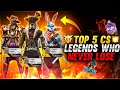 TOP 5 CLASH SQUAD LEGENDS WHO NEVER LOSE 😱 || 1 VS 4 KE GOD LEVEL PLAYER HAI YE 😱 || FREE FIRE