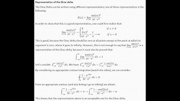 Representation of the Dirac Delta