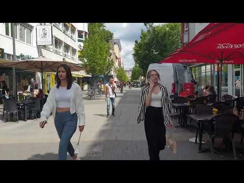 Offenbach: A walk on Frankfurter Straße towards Marktplatz. Germany 4K Video