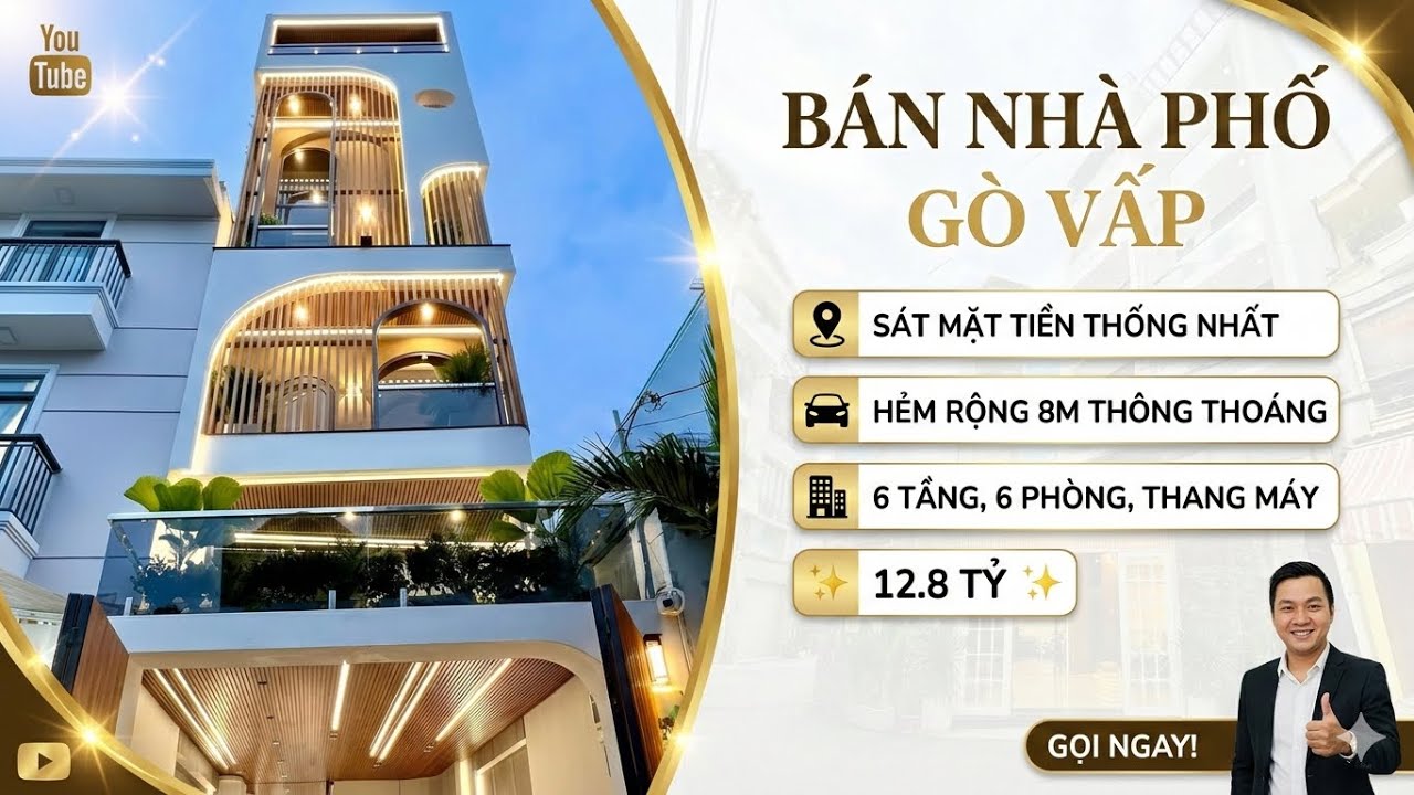Siêu phẩm hẻm 8m sát mặt tiền Thống Nhất Gò Vấp - 6 tầng 6phòng có p.karaoke, sauna