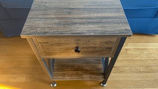 VECELO Modern Versatile Nightstands X-Design Side End Table Assembly (1-Drawer Modern Nightstand)
