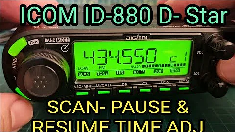 ICOM ID-880 Scan Resume & Pause Times