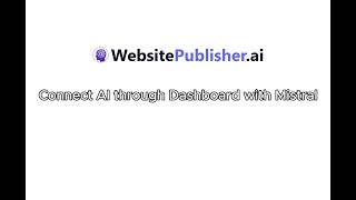 Connect AI through Dashboard with Mistral