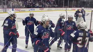 2024 IIHF Women's Worlds Semi USA vs FIN - L. Edwards goal VIEW FROM THE GLASS