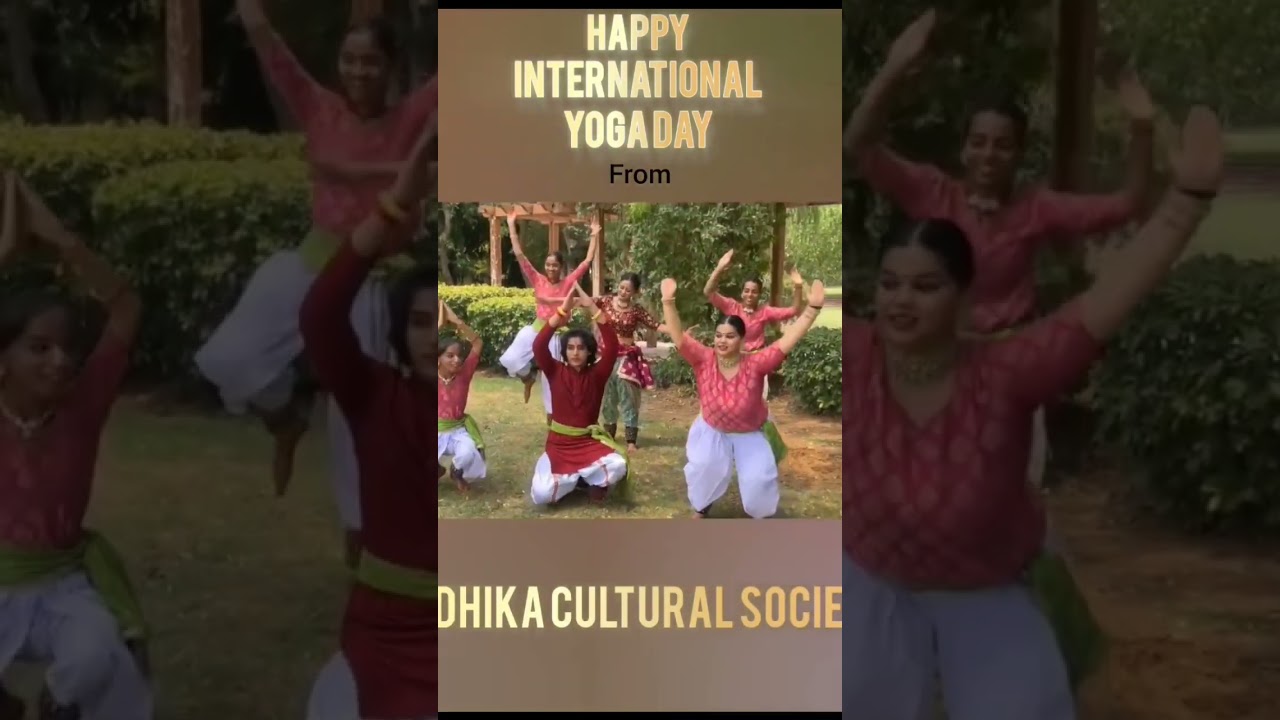 Happy international yoga day Radhika Culture society with Guruji (Rekha Saini) 
