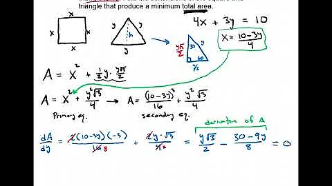 Eric's Calculus Lecture: Optimization - Minimize the Total Area of a Square and Equilateral Triangle