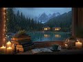 Mountain Lake House Study Room 🎹 Rain, Distant Thunder &amp; Soft Piano for Focus &amp; Relaxation