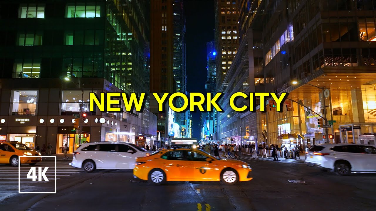 New York, Amerika Serikat | Avenue 5th | Jelajah Kota Malam 4K