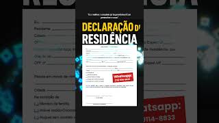 Precisa De Uma Declaração De Residência? Whatsapp 73 9114-8833