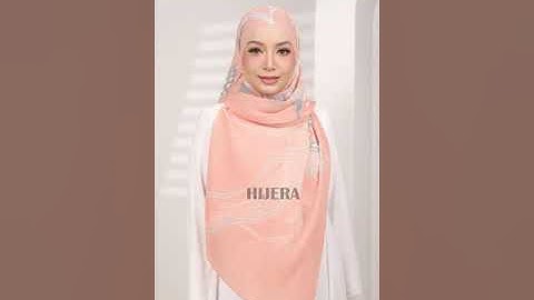 Shawl Pleated Printed (Apricot) by HIJERA TUTORIAL
