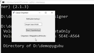 Buat Aplikasi Caesar Chiper dengan PyGubu-Designer dalam bahasa Python