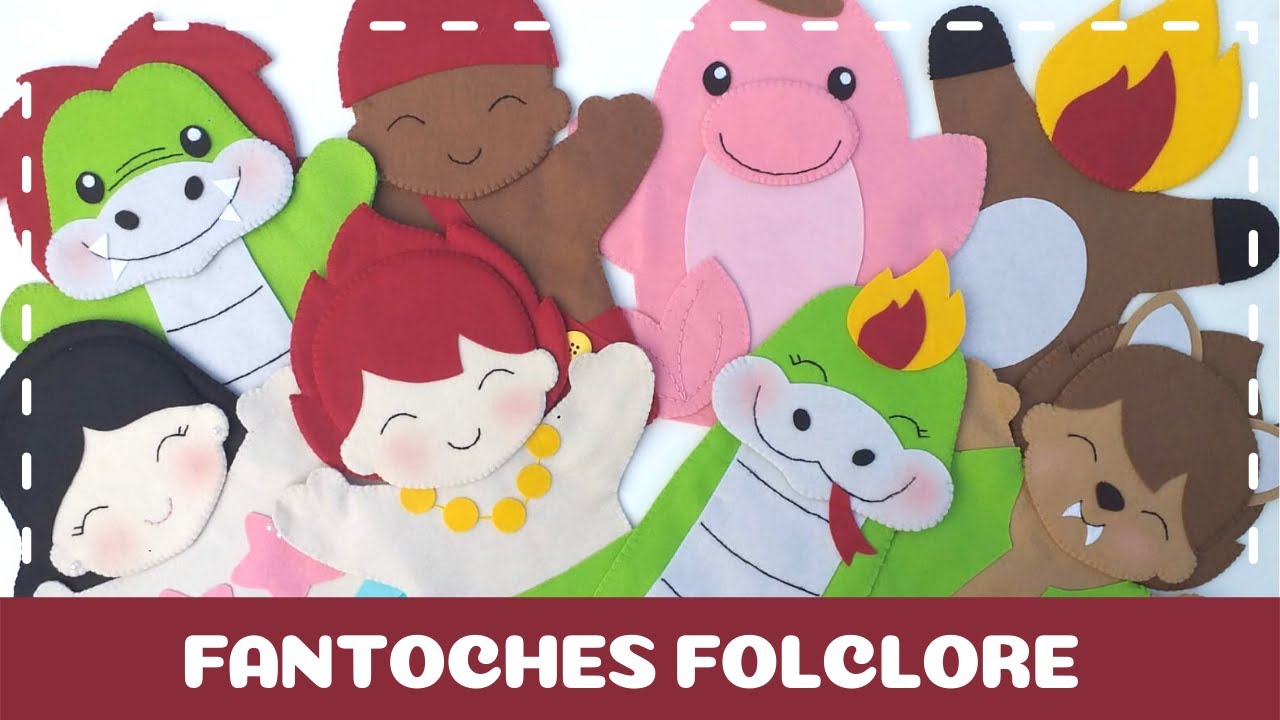 FANTOCHES FOLCLORE EM FELTRO - PAP LOBISOMEM E BOITATÁ