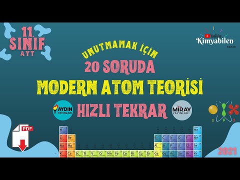 MODERN ATOM TEORİSİ HIZLI TEKRAR SORU ÇÖZÜMÜ - 20 SORUDA MODERN ATOM MODELİ - 11.SINIF KİMYA - AYT