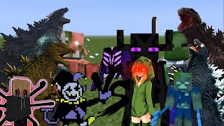 SHIN GODZILLA vs FUTURE TITANS, JEVIL VS CUPA THE CREEPER and more! MCPE Mob Battles! screenshot 2