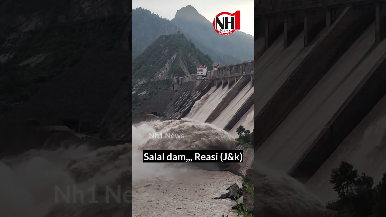 The gates of the Salal Dam, located on the Chenab River in the Reasi district,