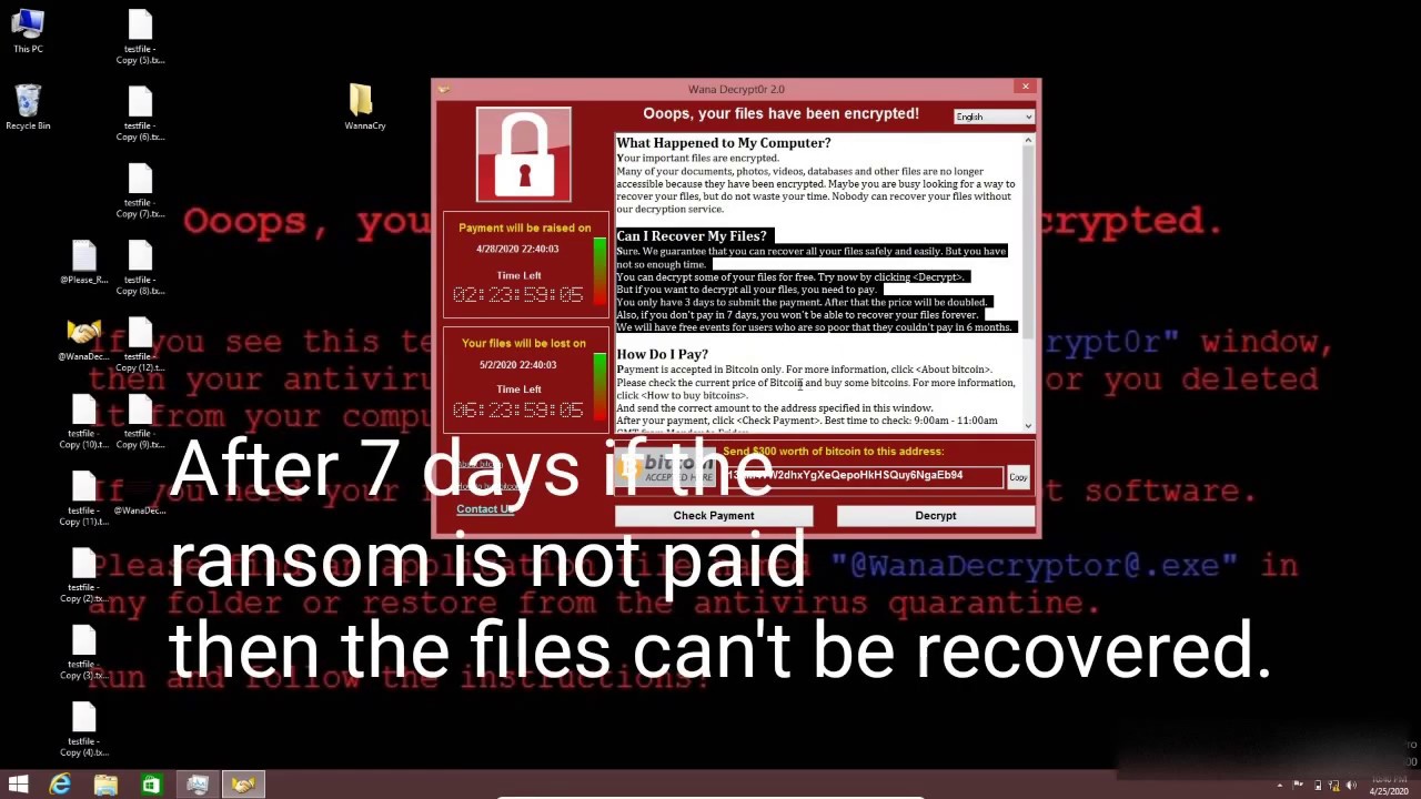 Wanna Cry | Wanna Cry Ransomware | Test On Win 8.1 | Destroying Win 8.1 ...
