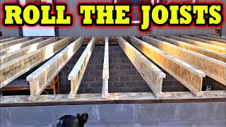 How to install / roll Floor IJoists on a basement addition D.I.Y.