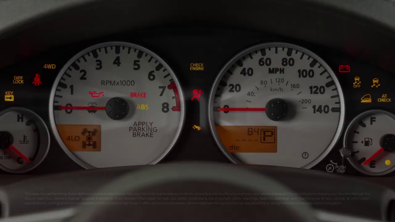 2020 Nissan Frontier - Warning and Indicator Lights - YouTube