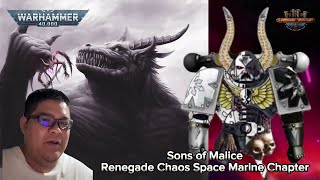 ประวัติ Sons of Malice Renagade Chaos Space Marine Chapter และเทพ Malice ที่หายสาปสูญ Warhammer 40K