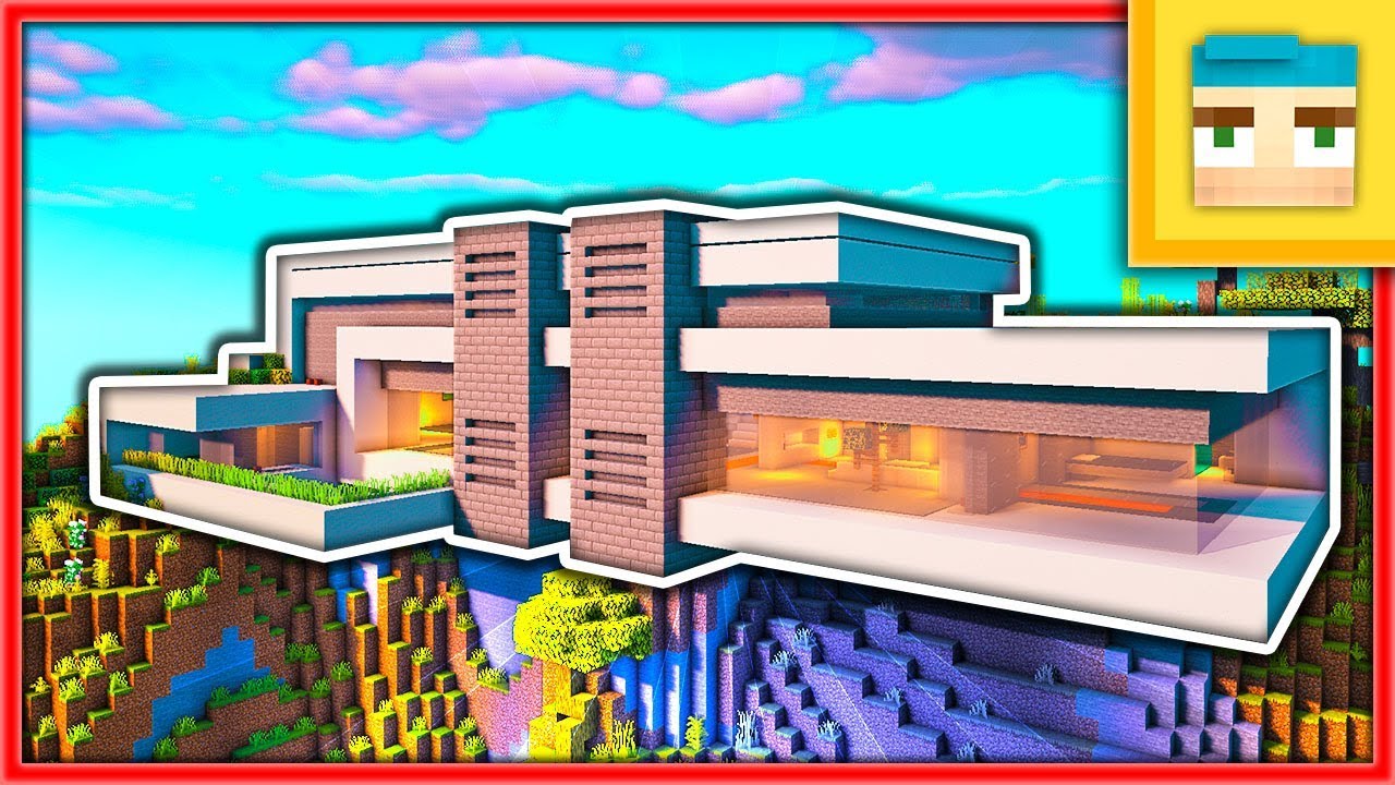 Mansion Moderna En La Montana Minecraft Con Descarga Youtube