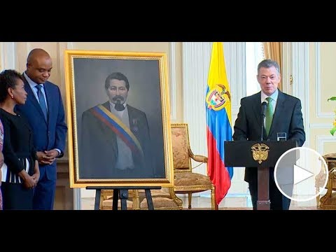 Presidente Santos en la develación de cuadro del expresidente Juan José Nieto - 2 de agosto de 2018