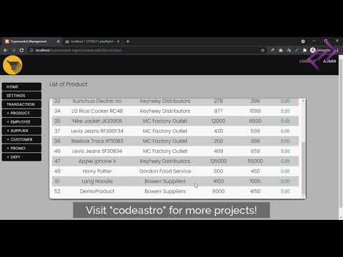 New Supermarket Management System in PHP MySQL with Source Code - CodeAstro