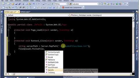 Upload files to server in ASP.Net (C# Code)